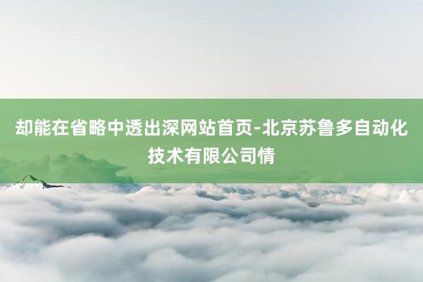 却能在省略中透出深网站首页-北京苏鲁多自动化技术有限公司情
